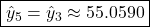 \boxed{\hat{y}_5 = \hat{y}_3 \approx 55.0590}