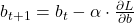  b_{t+1} = b_t - \alpha \cdot \frac{\partial L}{\partial b} 