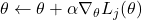 \theta \leftarrow \theta + \alpha \nabla_\theta L_j(\theta)