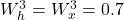  W_h^3 = W_x^3 = 0.7 