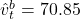 \hat{v}_t^b = 70.85