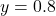 y = 0.8