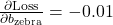 \frac{\partial \text{Loss}}{\partial b_{\text{zebra}}} = -0.01