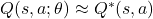 Q(s, a; \theta) \approx Q^*(s, a)