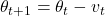 \theta_{t+1} = \theta_t - v_t