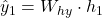 \hat{y}_1 = W_{hy} \cdot h_1