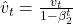 \hat{v}_t = \frac{v_t}{1 - \beta_2^t}