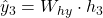 \hat{y}_3 = W_{hy} \cdot h_3