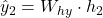 \hat{y}_2 = W_{hy} \cdot h_2