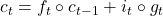 c_t = f_t \circ c_{t-1} + i_t \circ g_t