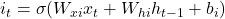 i_t = \sigma(W_{xi} x_t + W_{hi} h_{t-1} + b_i)