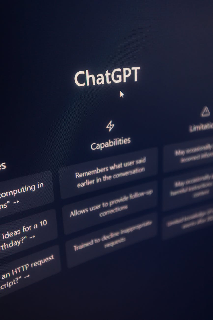 chat gpt page on screen